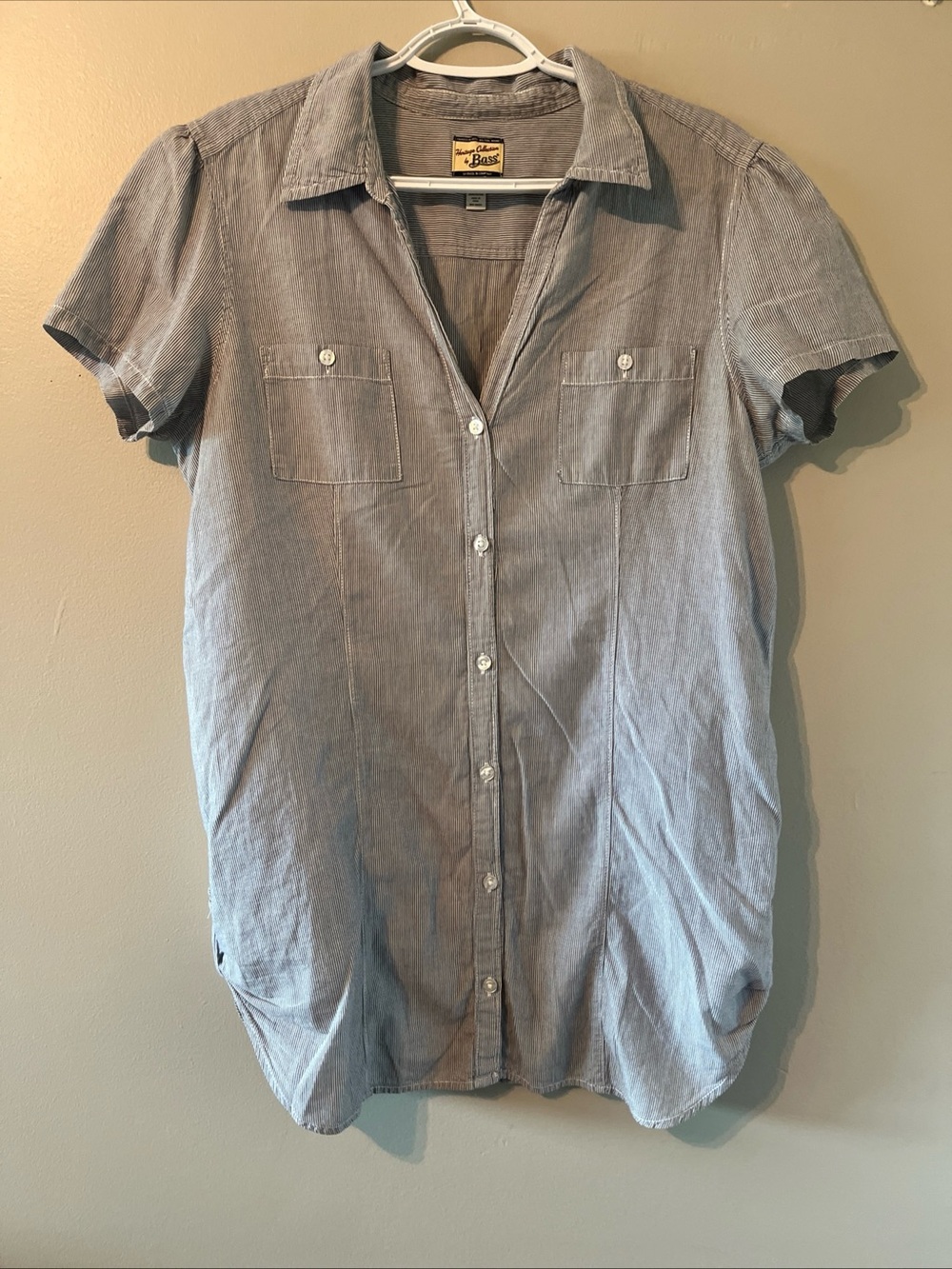 Women’s Heritage Collection Bass Cotton Striped Button Tunic Shirt Large